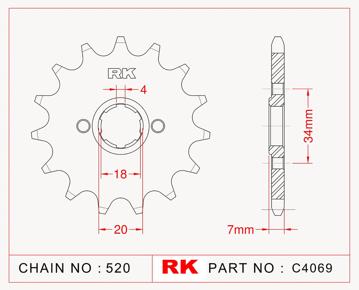 RK-C4069-13 Front Sprocket JTF329 Afam 20202