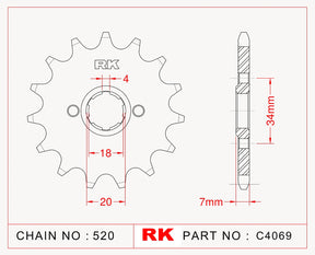 RK-C4069-13 Front Sprocket JTF329 Afam 20202