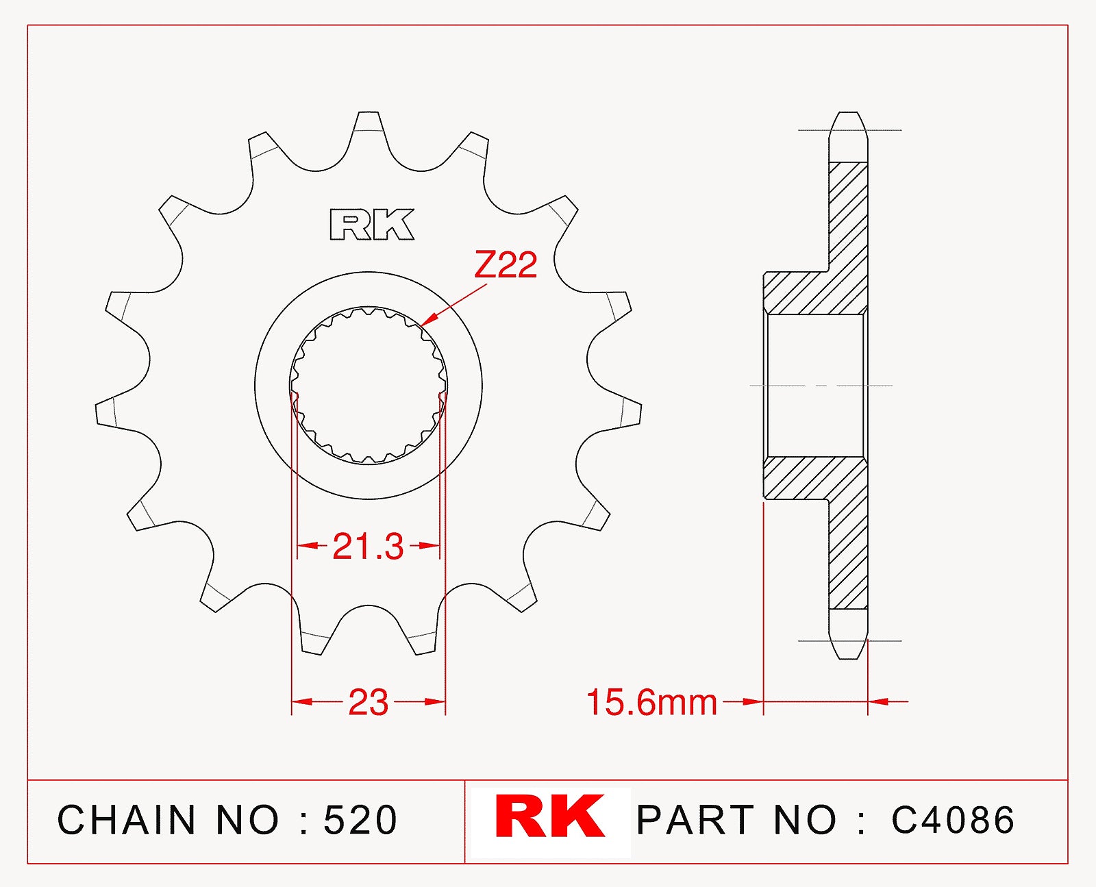 RK-C4086 Front Sprocket JTF577