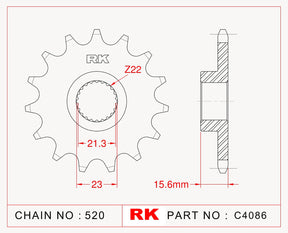 RK-C4086 Front Sprocket JTF577