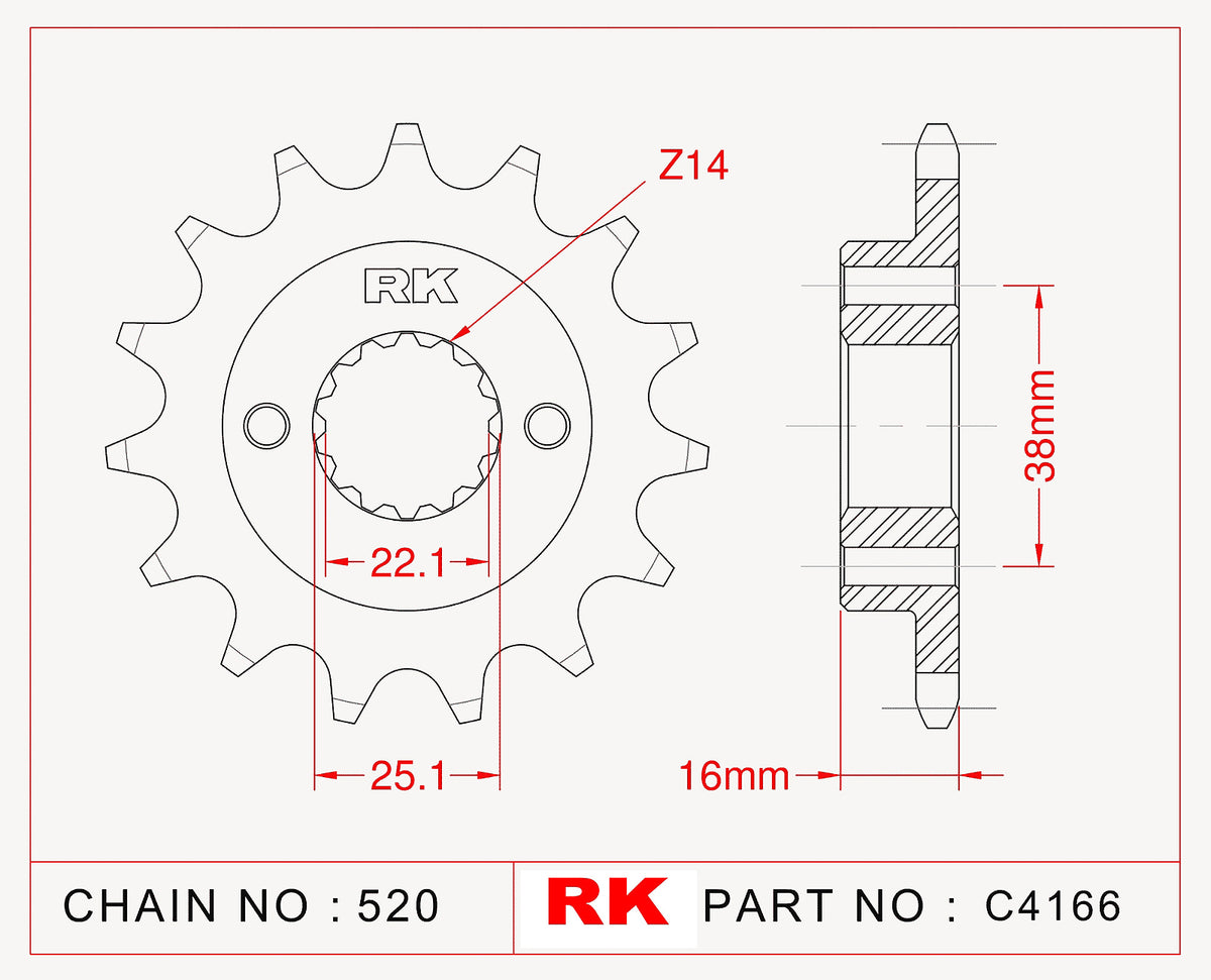 RK-C4166 Front Sprocket JTF736