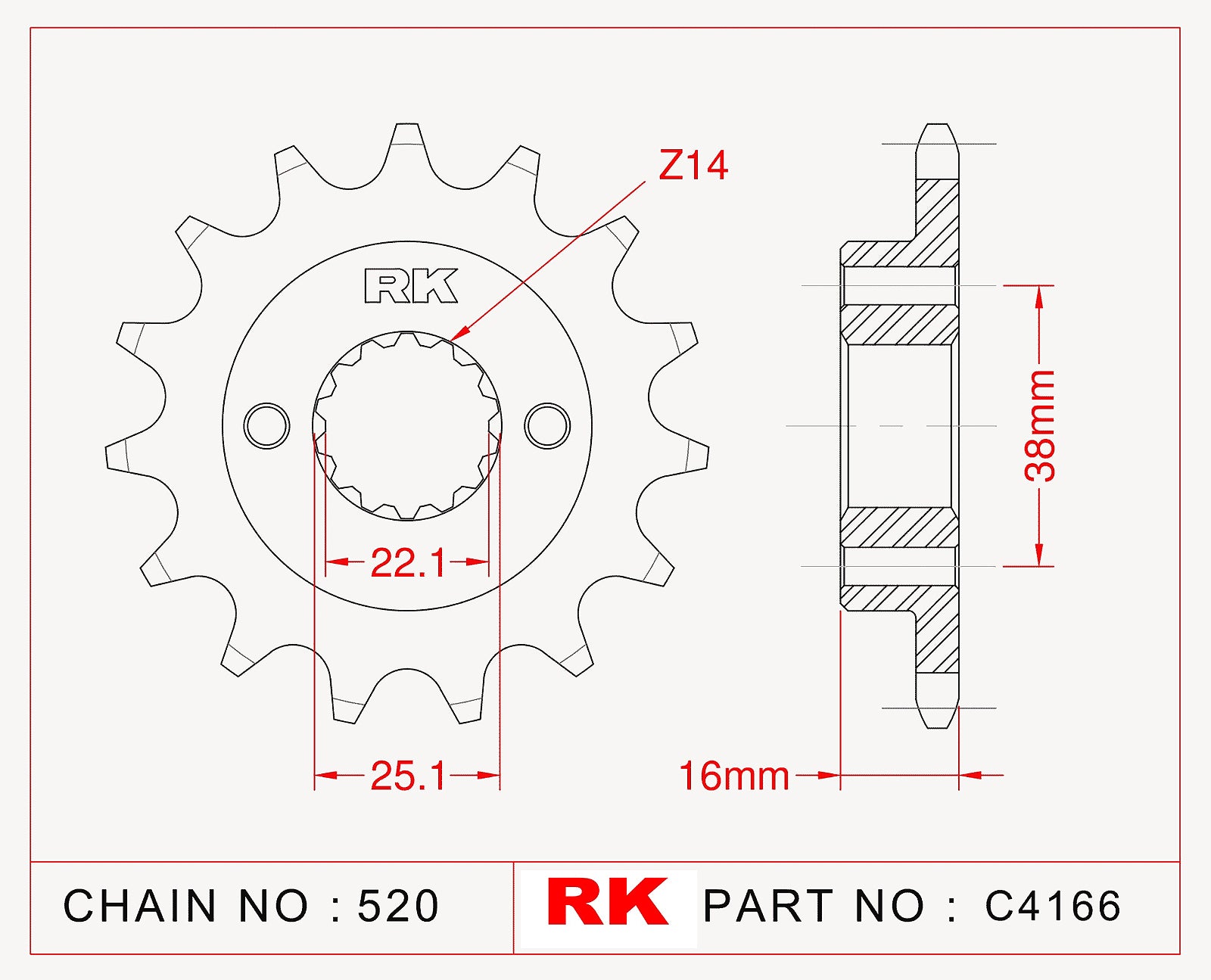 RK-C4166 Front Sprocket JTF736