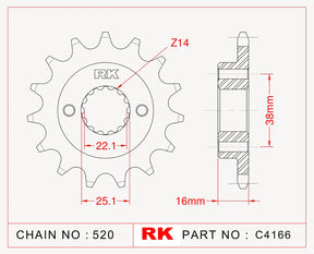 RK-C4166 Front Sprocket JTF736