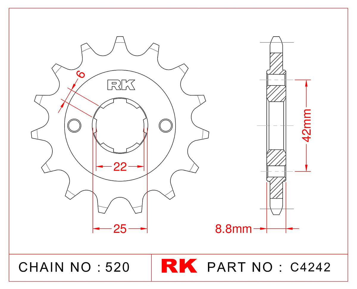 RK-C4242 Front Sprocket JTF276 Afam 20401