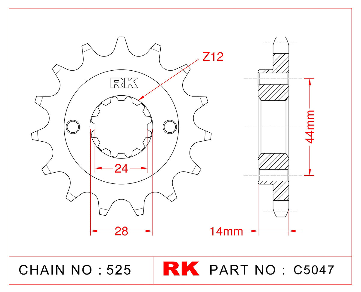 RK-C5047 Front Sprocket JTF1372 Afam 20606