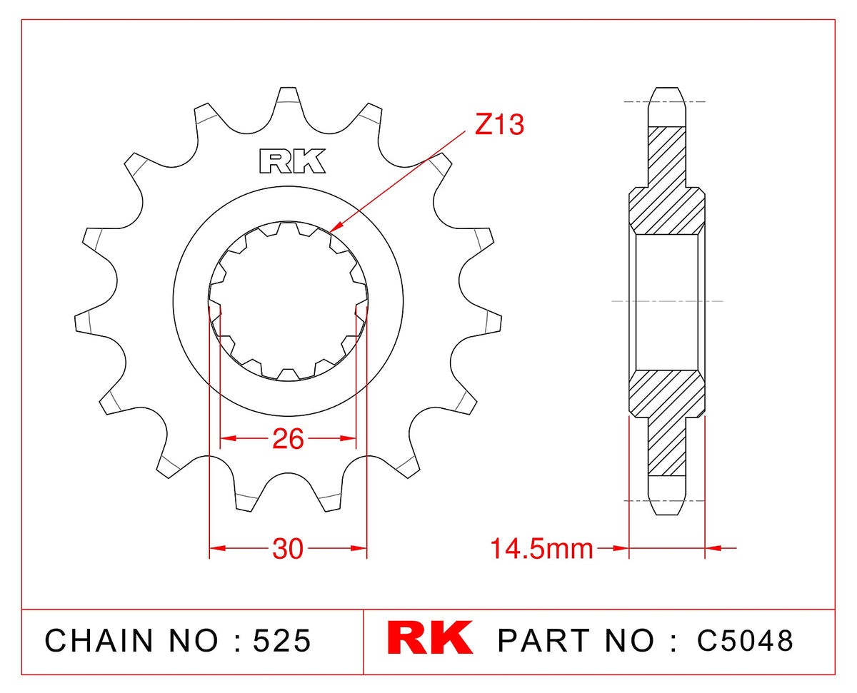RK-C5048-15 Front Sprocket JTF1332 Afam 20607