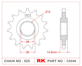 RK-C5048-15 Front Sprocket JTF1332 Afam 20607