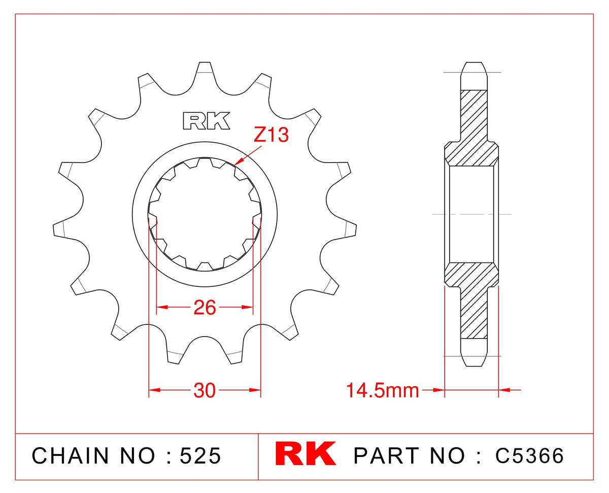 RK C5366 Front Sprocket JTR 1332-15