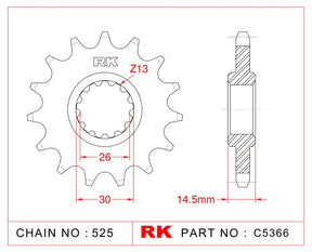 RK C5366 Front Sprocket JTR 1332-15