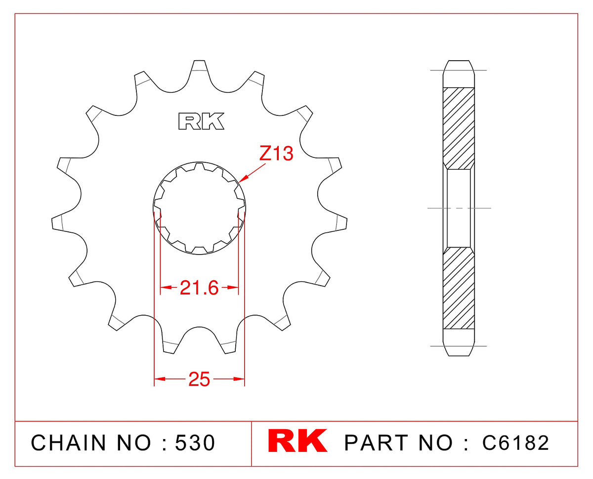 RK-C6182 Front Sprocket JTF513