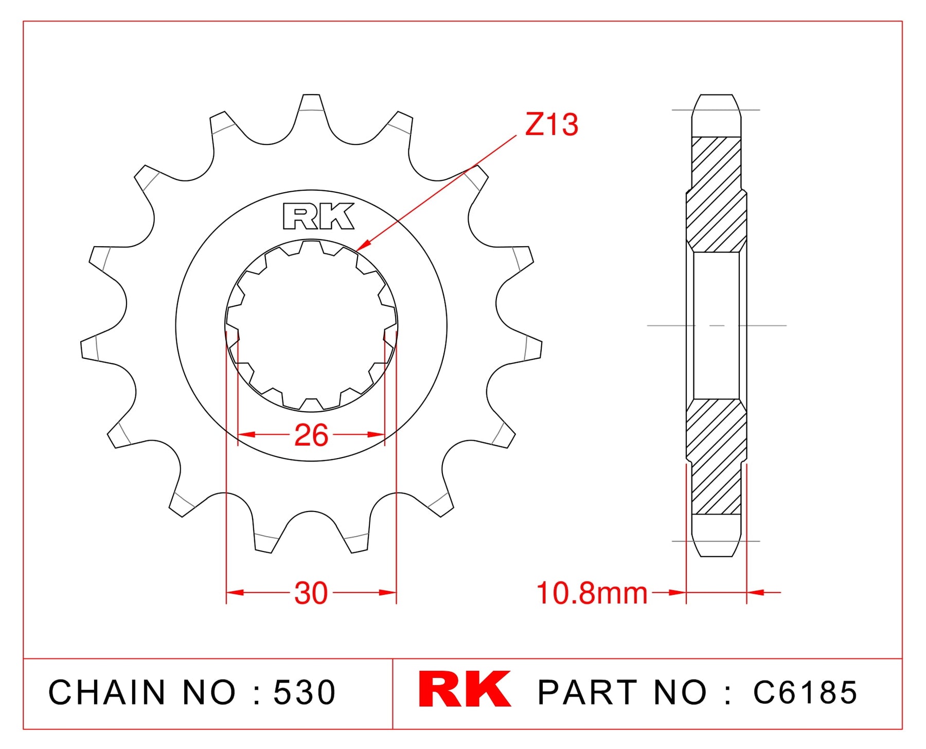 RK-C6185 Front Sprocket JTF579
