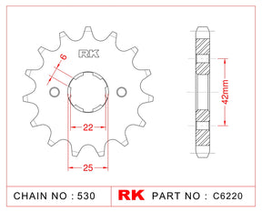 RK-C6220 Front Sprocket Front JTF 278-16 Afam 20400
