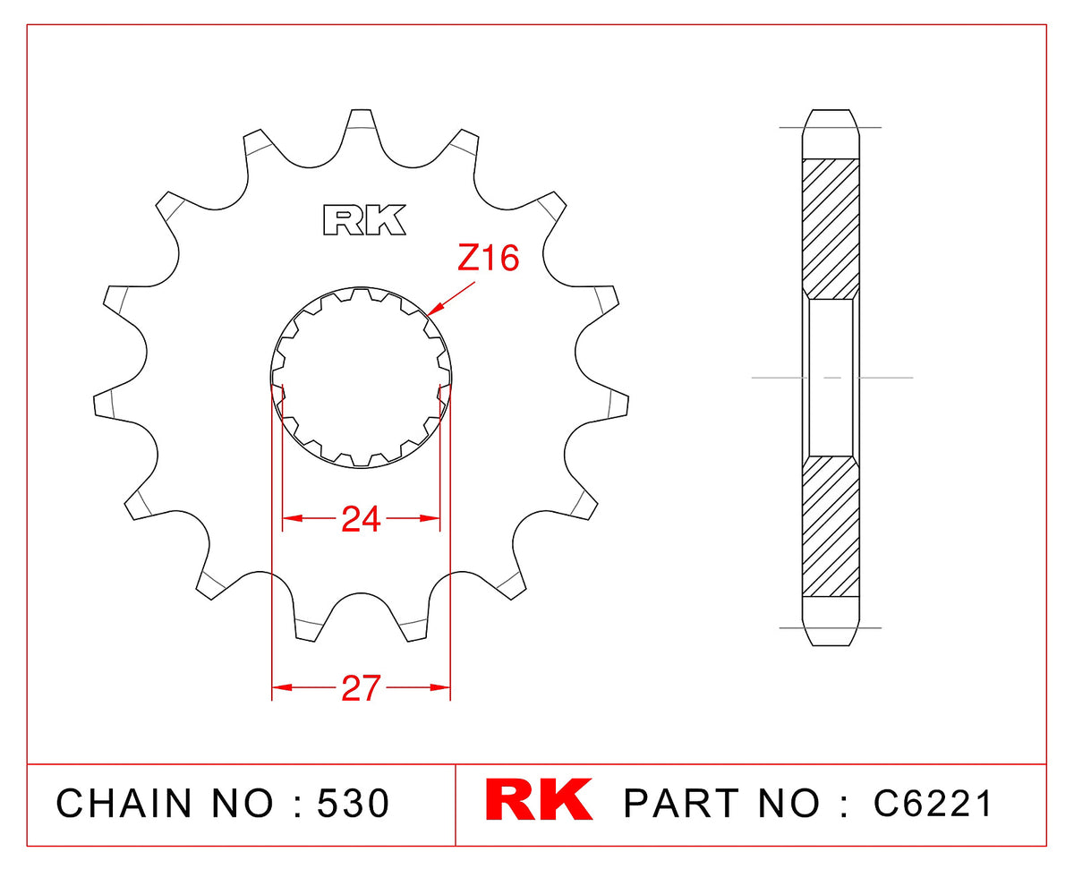 RK-C6221 Front Sprocket JTF423-17 Afam 22900