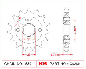 RK-C6269 Front Sprocket JTF288 Afam 20502