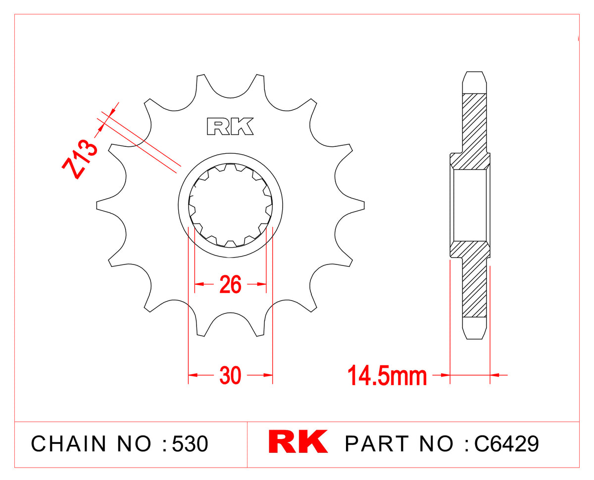 RK C6429 Front Sprocket JTRF 1340-18