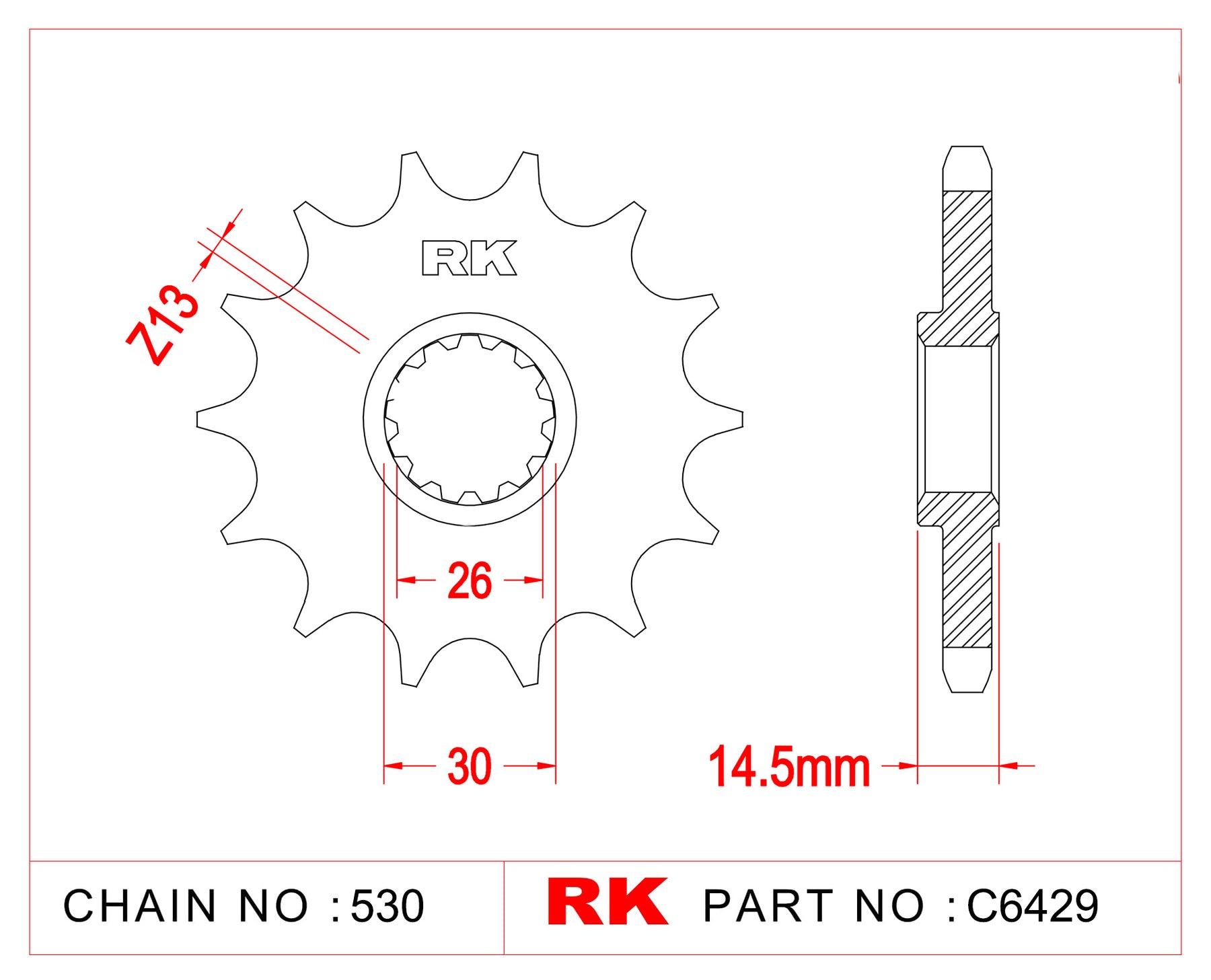 RK C6429 Front Sprocket JTRF 1340-18