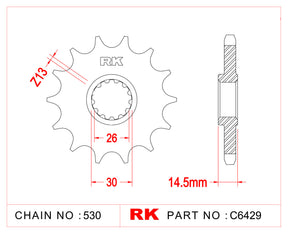 RK C6429 Front Sprocket JTRF 1340-18