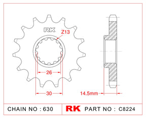 RK-C8224-14 Front Sprocket JTF335 Afam 20800