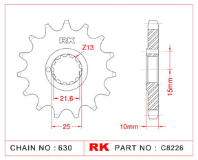 RK C8226-15 Front Sprocket JTF 521-15