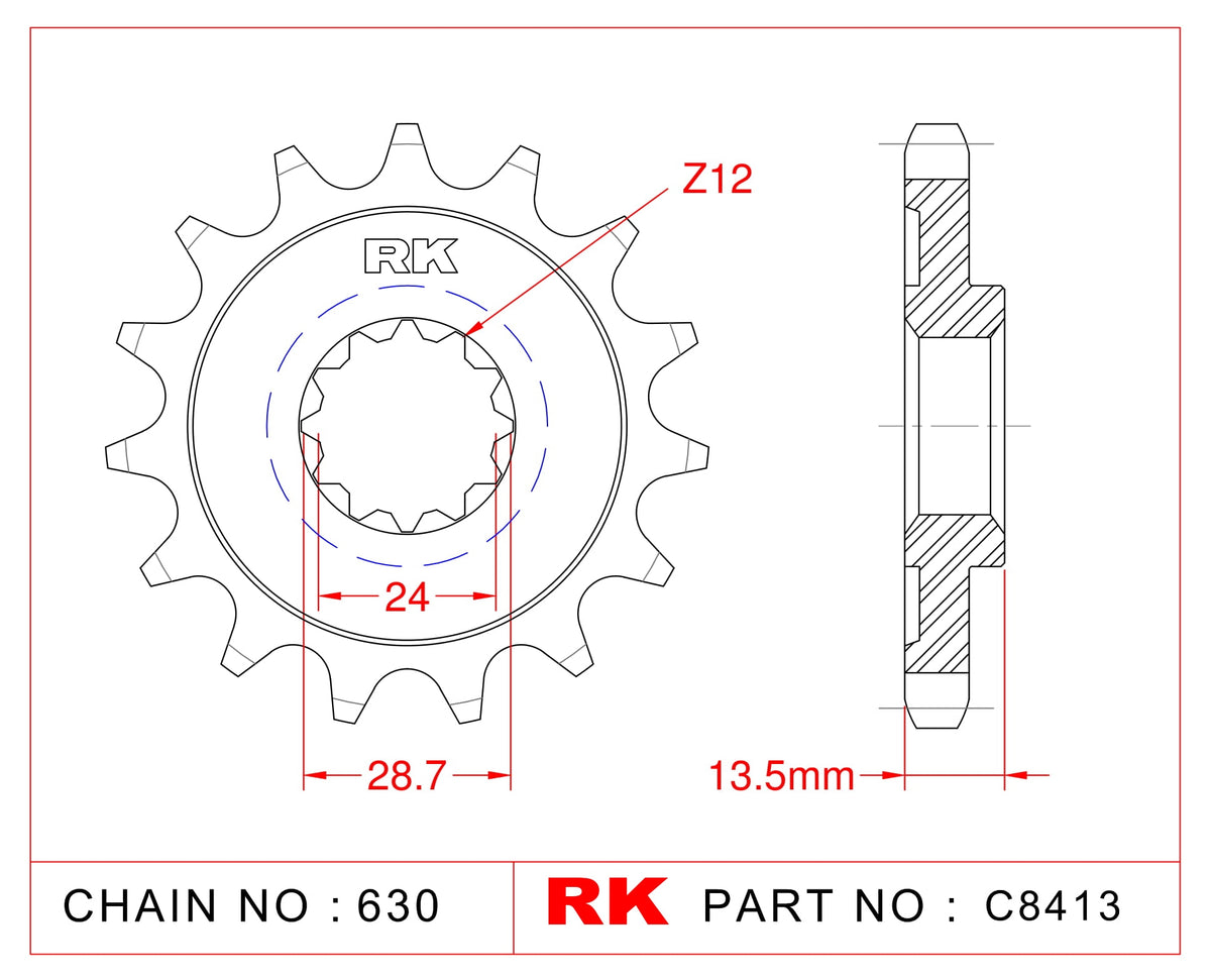 RK C8413-15 Front Sprocket JTF 522-15