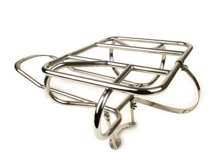 Lambretta Series 2 Li TV Horizontal Spare Wheel Carrier - Polished Stainless Steel