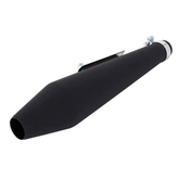 Universal 19" Cone Silencer Fixed Baffle 38–45mm ID Matt Black Exhaust