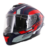 Axor Brutale Full Face Helmet With Dual Spoiler - Plexus Blue Red