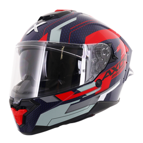 Axor Brutale Full Face Helmet With Dual Spoiler - Plexus Blue Red