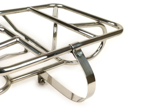 Lambretta Series 3 Li GP SX TV Horizontal Spare Wheel Carrier - Polished Stainless Steel