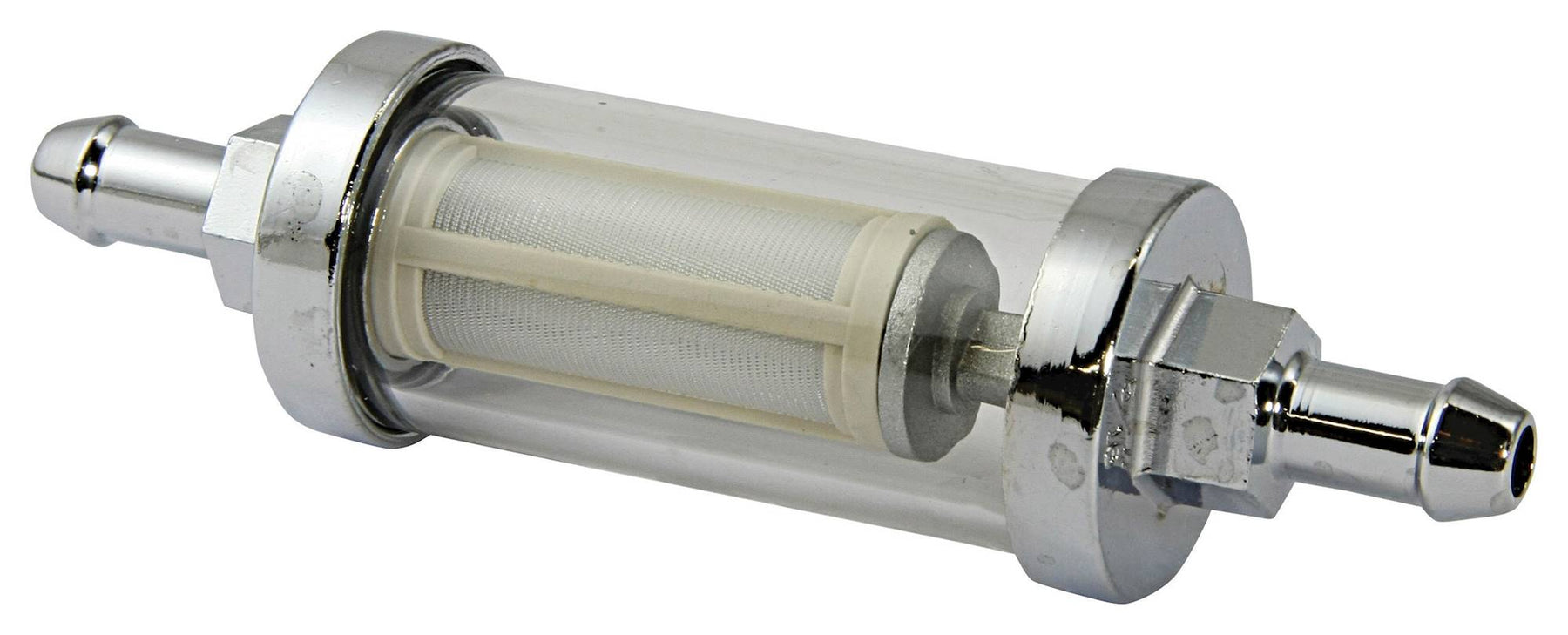 Motorcycle Glass Chrome Inline Fuel Filter 8mm