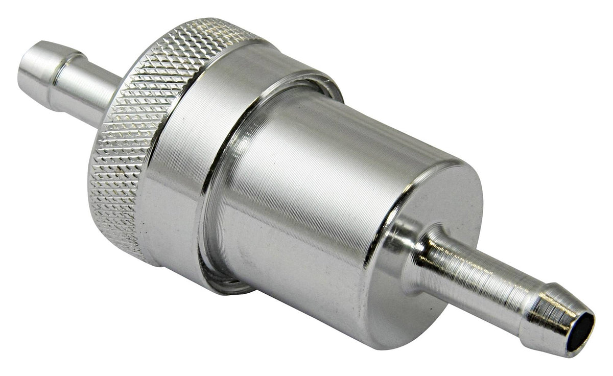 Motorcycle Chrome Inline Fuel Filter 6mm