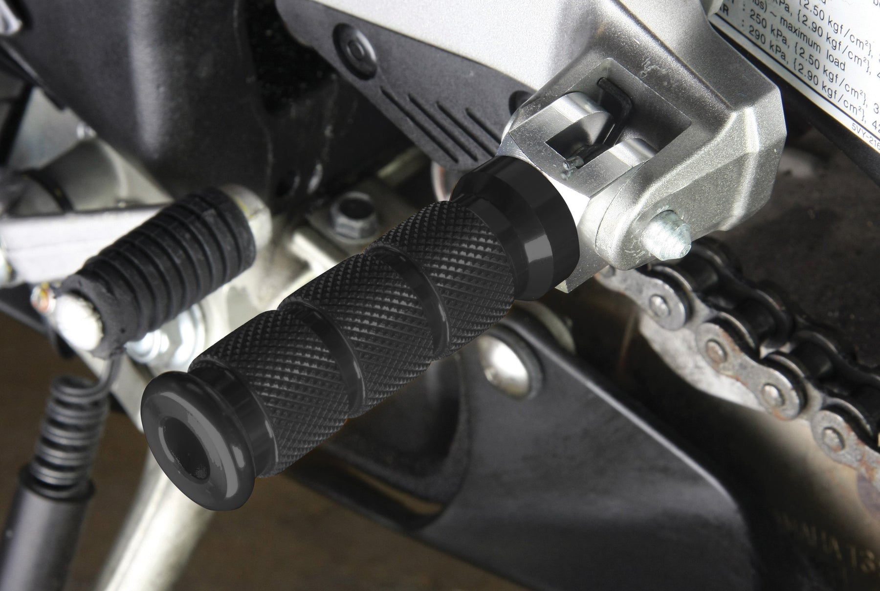 Bike It Suzuki Pillion Motorcycle Round Footpegs Black