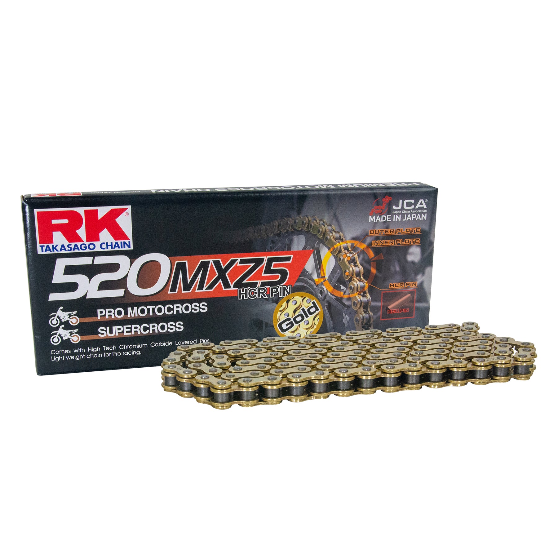 RK DD520MXZ5-120 Orange Pro MX Chain