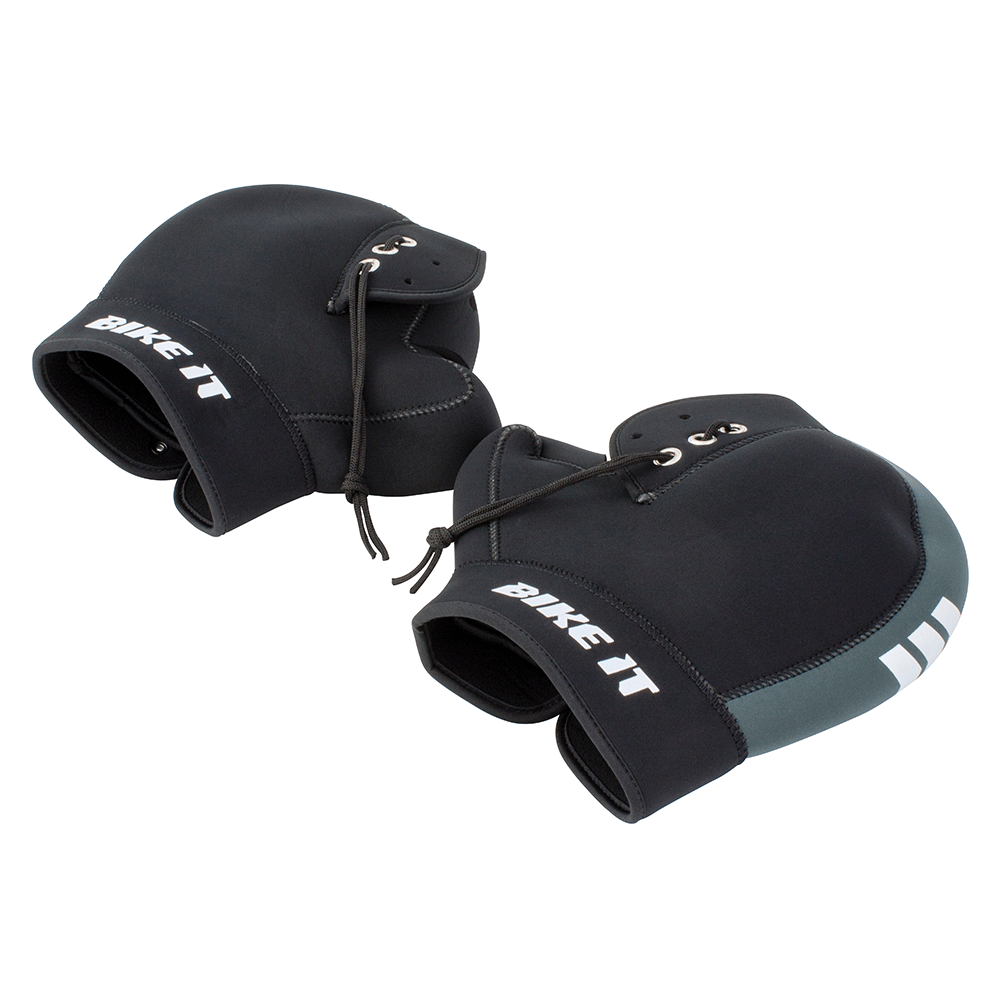 Bike It Neoprene Motorcycle Handlebar Boxer Bar Muffs Black Grey