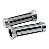 Bike It Chrome Rail Type Motorcycle Handlebar Grips 22mm