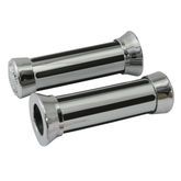 Bike It Chrome Rail Motorcycle Grips With End Cap Detail 22mm