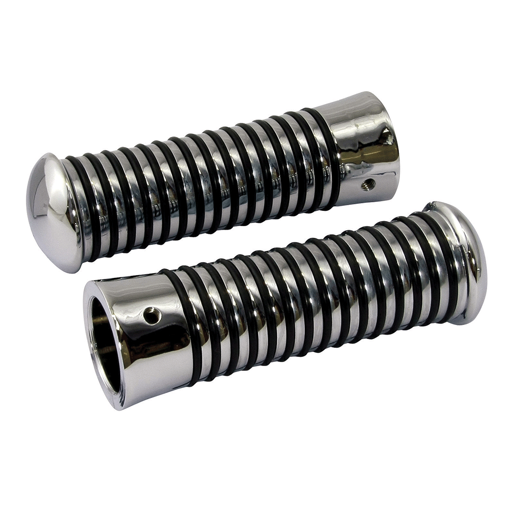Bike It Sundance 2 Chrome Grips Custom Motorcycle Handlebar Grip Set