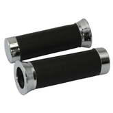 Bike It Foam And Chrome Motorcycle Handlebar Grips 22mm