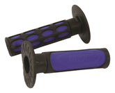 Bike It 2 Tone MX Motocross Motorcycle Grips Blue Black Off Road
