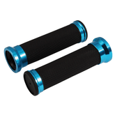 Bike It Twin Ring Blue Motorcycle Handlebar Grips 22mm
