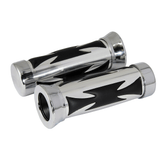 Bike It Chrome Chopper Cushion Motorcycle Handlebar Grips 25mm
