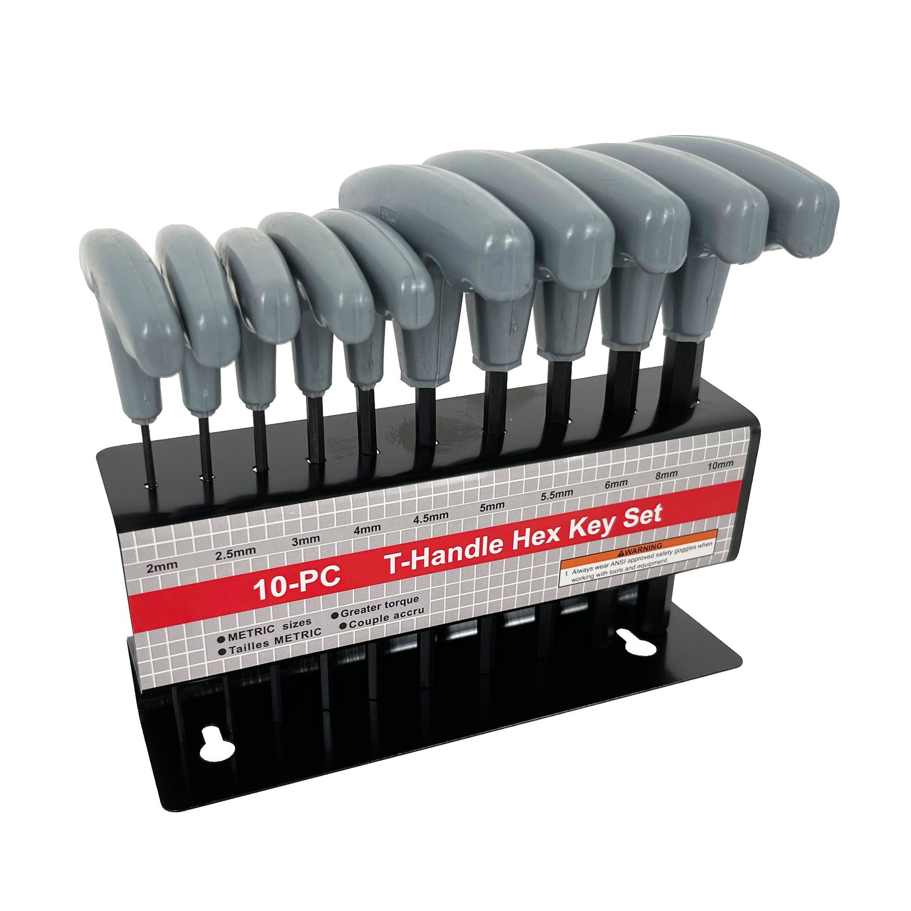 Bike It 10pc T-Handle Hexagon Key Sets With Rack