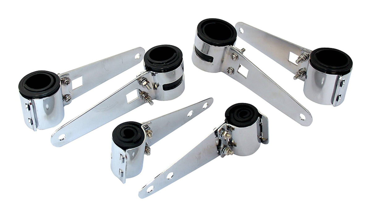 Bike It Chrome Motorcycle Headlight Brackets With Rubber Wrap - Beedspeed