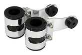 Bike It Chrome Deluxe Motorcycle Headlight Brackets 31mm Rubbers