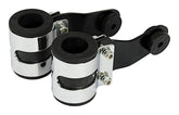 Bike It Black Deluxe Motorcycle Headlight Brackets 31mm Rubbers