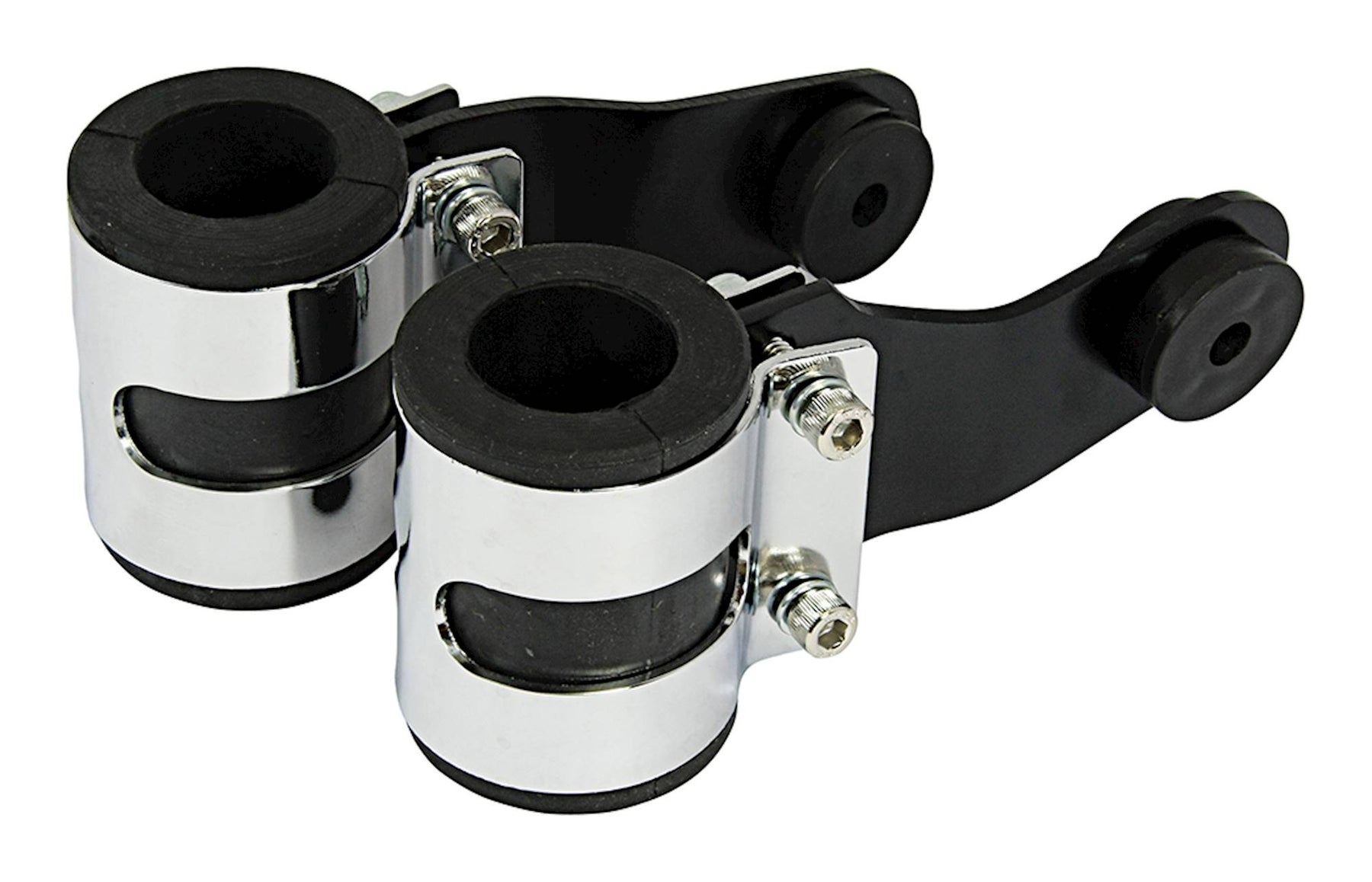 Bike It Black Deluxe Motorcycle Headlight Brackets 31mm Rubbers