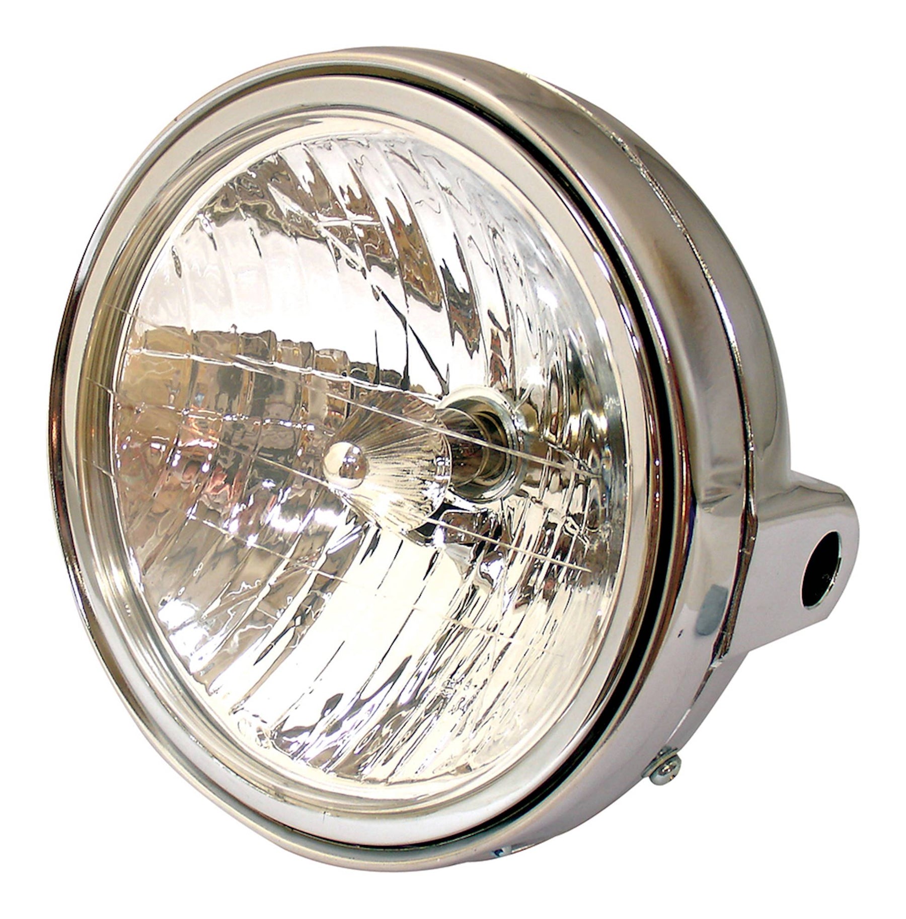 Universal 7 Inch Round Chrome Motorcycle Headlight