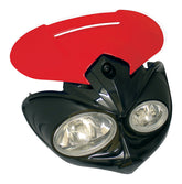 Falcon Fairing Motorcycle Headlight Black Red H3 55W