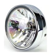 Universal 7" Chrome Headlight E-Marked Right Dip HS1 35/35W Motorcycle