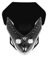 Universal Motorcycle Spectre Fairing Headlight Black Streetfighter Style